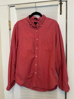 J. Crew Men's Coral Button-Down Oxford Shirt